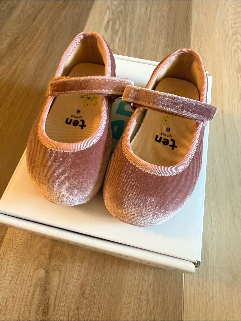 Ten Little Girls' Rose Pink Velvet Mary Jane Shoes